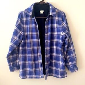 L.L. Bean Blue Plaid Button Down Shirt